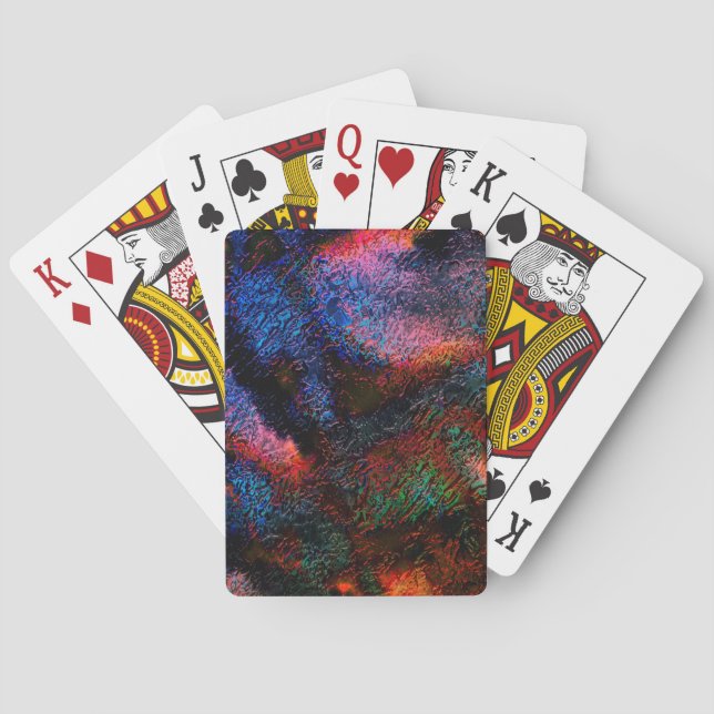 Koboltblå stänk med färgad röd hett struktur casinokort (Baksidan)