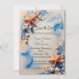 Koboltblått bredvid bröllop spara datumet