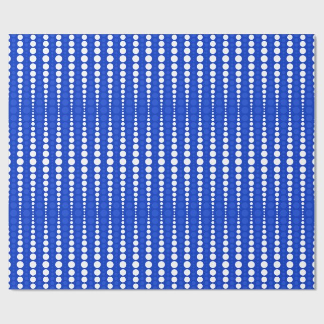 Koboltblått och vitt prickigt inslagspapper presentpapper (Platt)