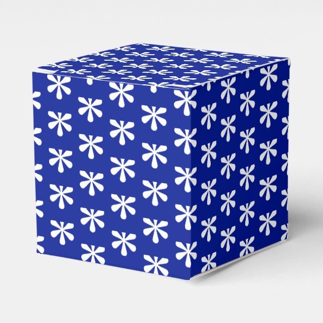 Koboltblått snö-stjärna snöflingor mönster presentaskar (Framsidan Sidan)