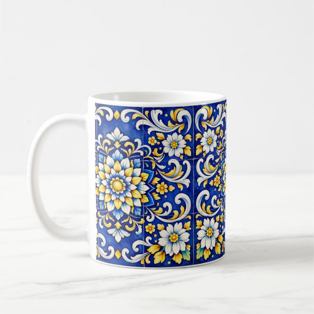 Koboltblom Azulejo-mugg Kaffemugg (Vänster)