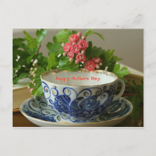 Koboltblommor i mors dag Tea Kopp Helg Vykort