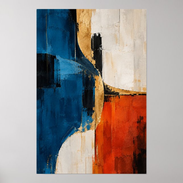 Koboltglöd Modern Abstrakt Väggkonst (Framsidan)