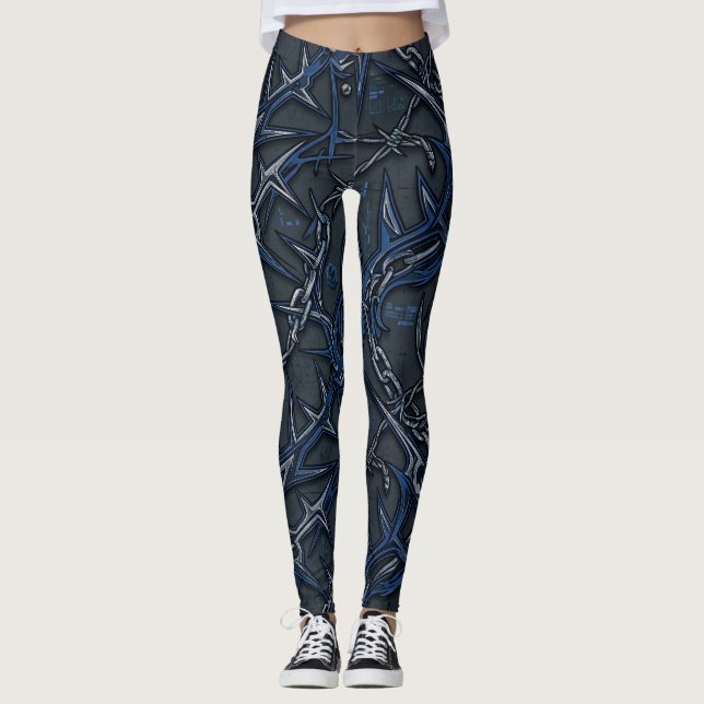 Koboltkedjor & piggar: Kall industriell Leggings (Framsida)