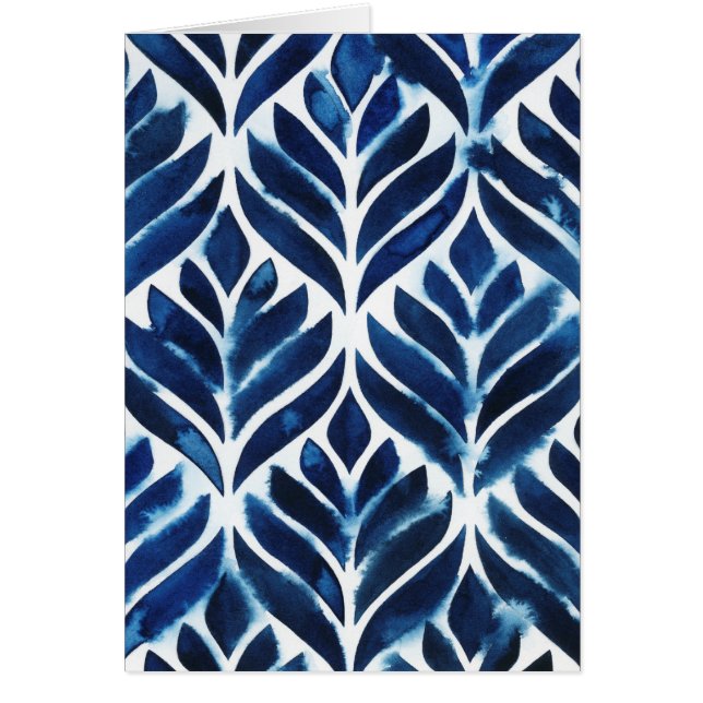 Koboltvattenfärgsbrickor IV Hälsningskort (Framsidan)