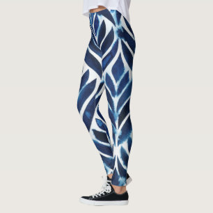 Koboltvattenfärgsbrickor IV Leggings