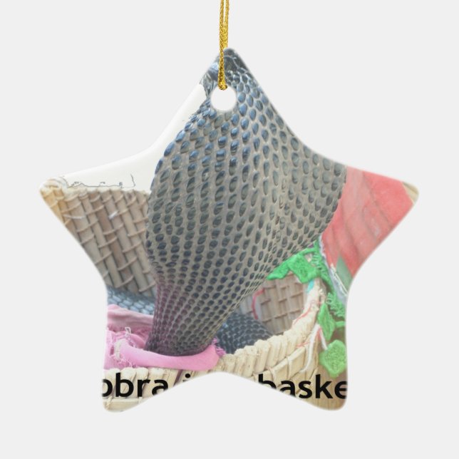 Kobra i Basket Art Print Julgransprydnad Keramik (Framsidan)