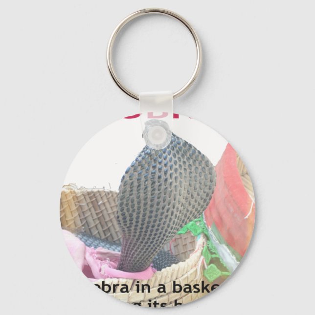 Kobra i Basket Art Print Nyckelring (Framsida)