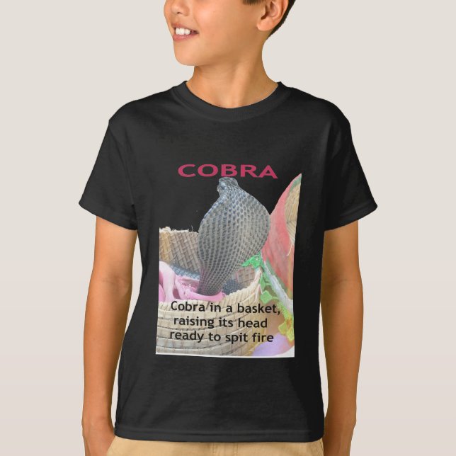Kobra i Basket Art Print T-shirt (Framsida)
