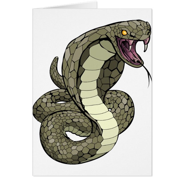 Kobraorm omkring som ska slås hälsningskort (Framsidan)