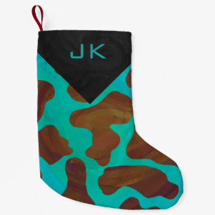 Kobrunt och krickatryck liten julstrumpa