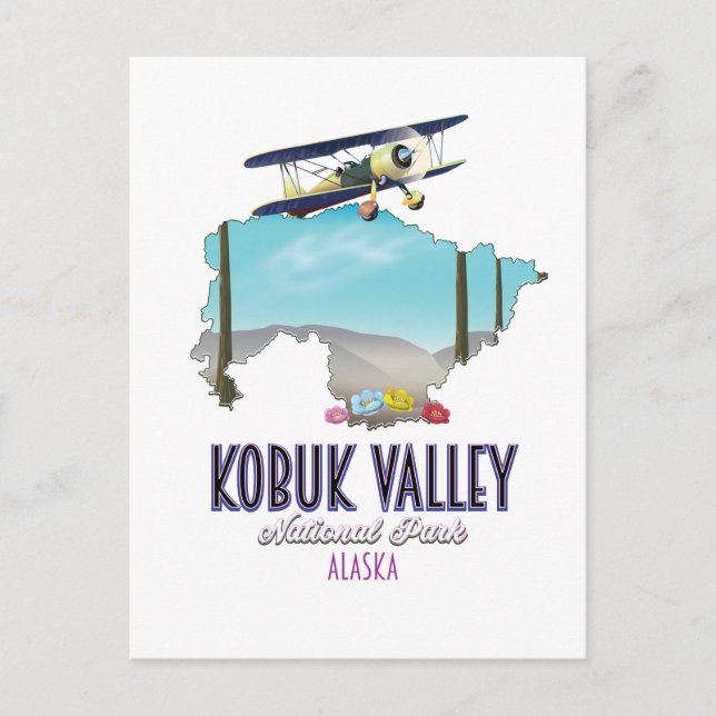 Kobuk Valley Alaska nationalparkskarta Vykort (Framsida)