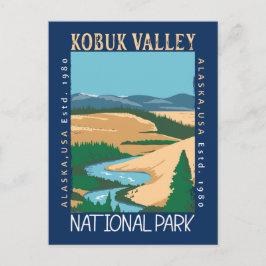 Kobuk Valley National Park Alaska Retro Distressed Vykort