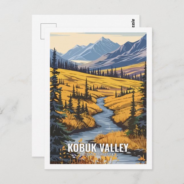 Kobuk Valley National Park Alaska USA Vykort (Fram/baksida)