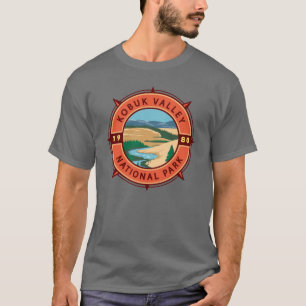 Kobuk Valley National Park Retro Compass Emblem T Shirt