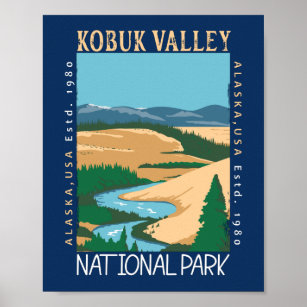 Kobuk Valley nationalpark Alaska Retro Distress Poster