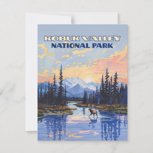 Kobuk Valley nationalpark Alaska Västindiou Card (Framsida)
