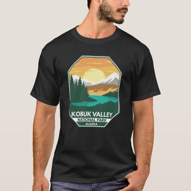 Kobuk Valley nationalpark Minimal Retro Emblem T Shirt (Framsida)
