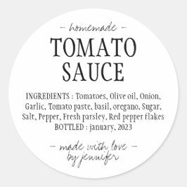 Köburk Hemlagad Tomatsås Ingredienser Runt Klistermärke