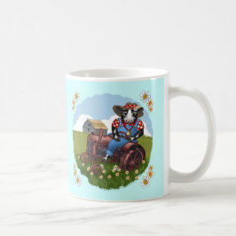 Koburk som kör traktor-mugg kaffemugg