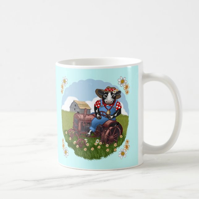 Koburk som kör traktor-mugg kaffemugg (Höger)