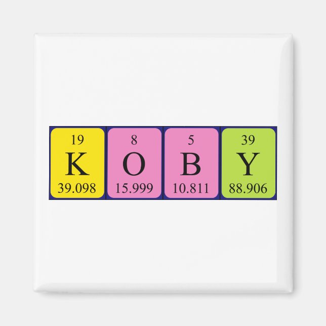 Koby Periodiska bord namn magnet (Framsidan)