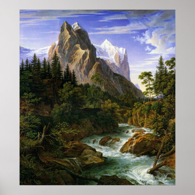 Koch - Das Wetterhorn von der Rosenlaui aus, 1824 Poster (Framsidan)