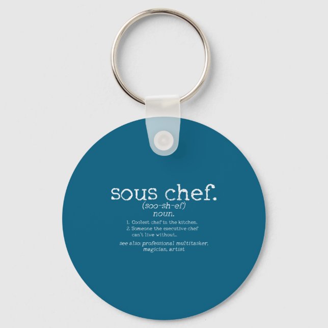 Koch Sous Chef Definition Sägning Roligt Present Nyckelring (Framsida)