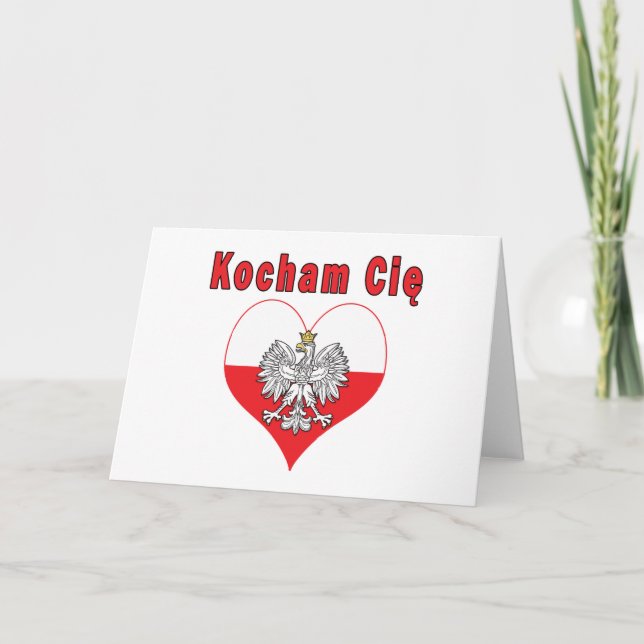 Kocham Cie örnhjärta Helgkort (Framsida)