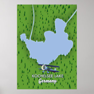 Kochelsee sjö, Tysklanda karta Poster