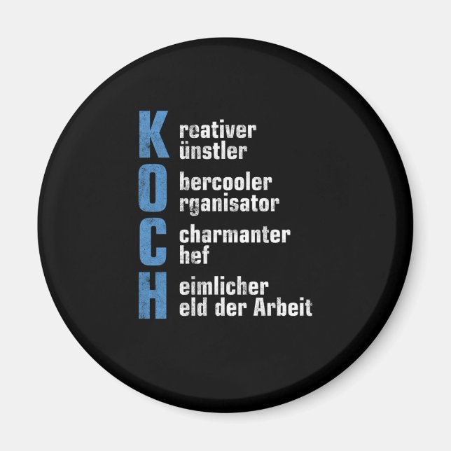 Kochen Koch Kchenchef Chefkoch Bcker Gastronomie G Magnet (Framsidan)
