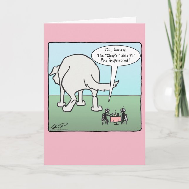 "Kock bord" valentin kort för dag (Framsida)