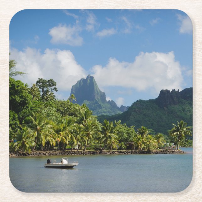 Kock fjärd, Moorea kustfartyg Underlägg Papper Kvadrat (Framsidan)