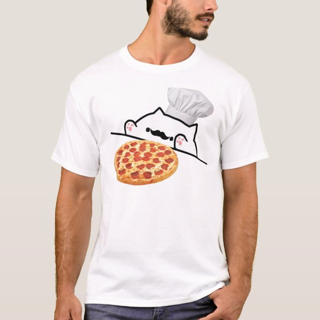 Kock för BongokattPizza T Shirt (Framsida)