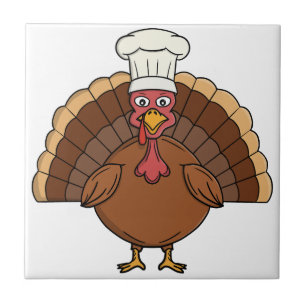 Kock Kalkon Tecknad Film Thanksgiving Kakelplatta