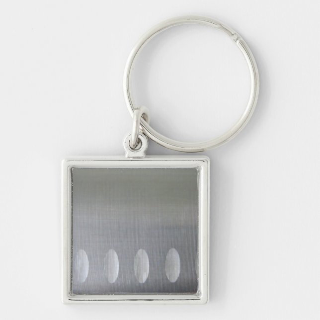 Kock knivar fyrkantig silverfärgad nyckelring (Framsidan)