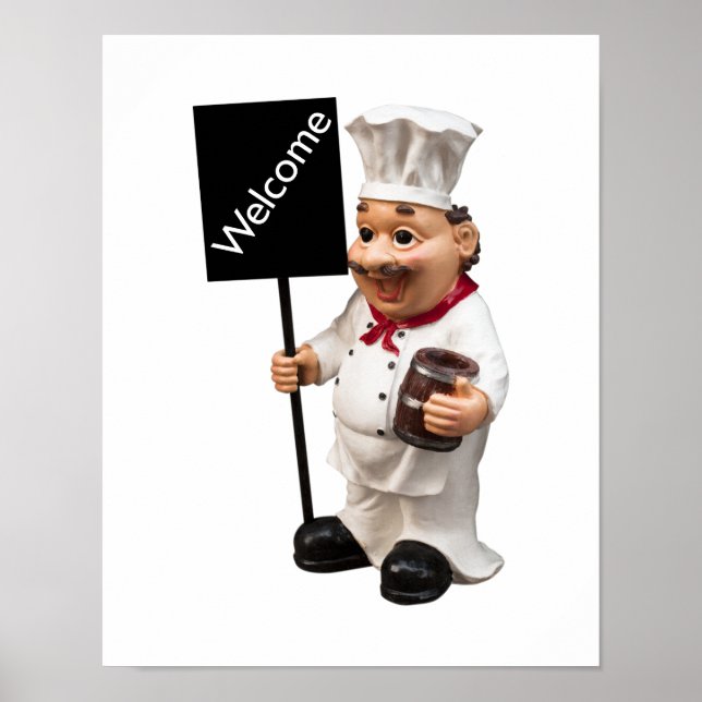 Kock kock - VÄLKOMMEN menykort Poster (Framsidan)