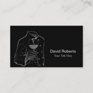 Kock med en professionell för vinhändelsecatering visitkort