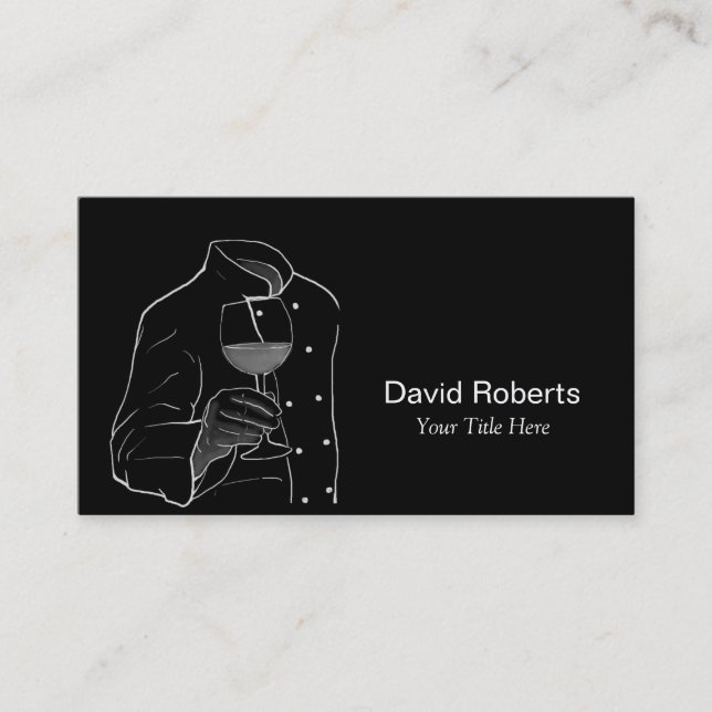 Kock med en professionell för vinhändelsecatering visitkort (Framsida)