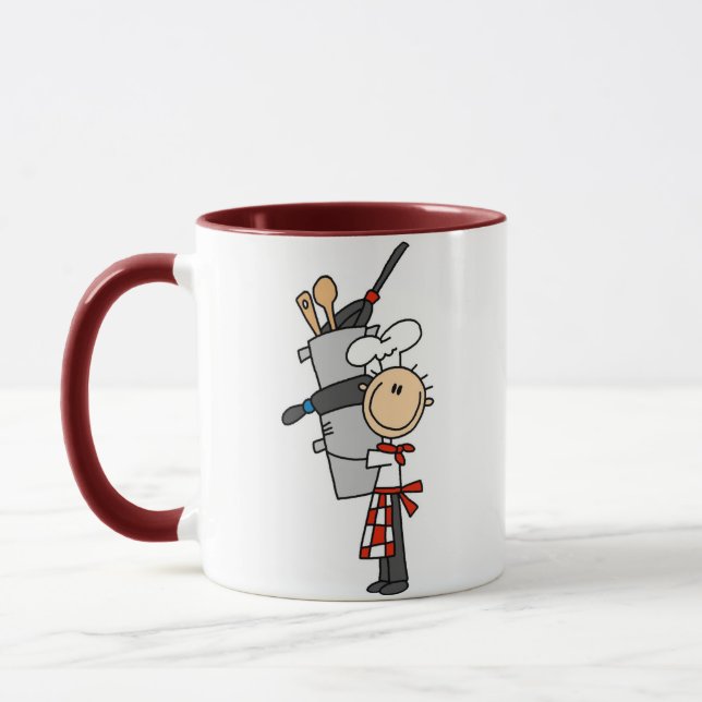 Kock med grytor och stekpannor mugg (Vänster)