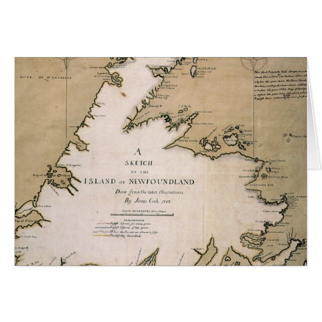 KOCK: NEWFOUNDLAND 1763 HÄLSNINGSKORT (Framsidan Horizontal)