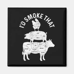 Kock Slaktare Bbq Jag Skulle Röka Den Fläsk Nötköt Magnet