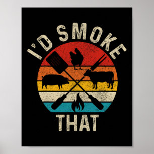 Kock Slaktare Bbq Jag Skulle Röka Den Roliga Fars Poster