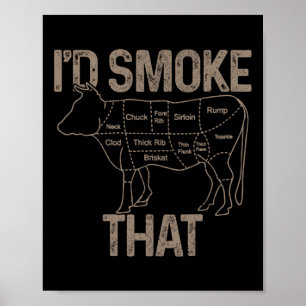 Kock Slaktare Koka Bbq Jag Skulle Röka Den Kossa N Poster