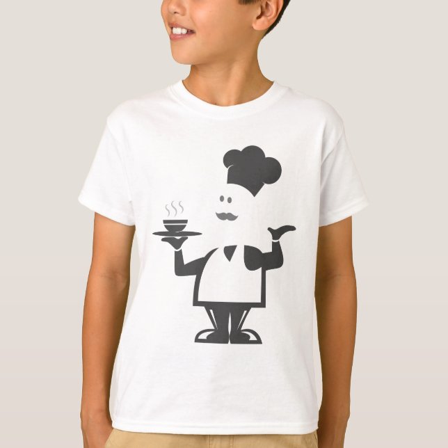 Kock som håller en skål soppa t shirt (Framsida)