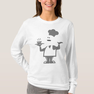 Kock som håller en skål soppa t shirt
