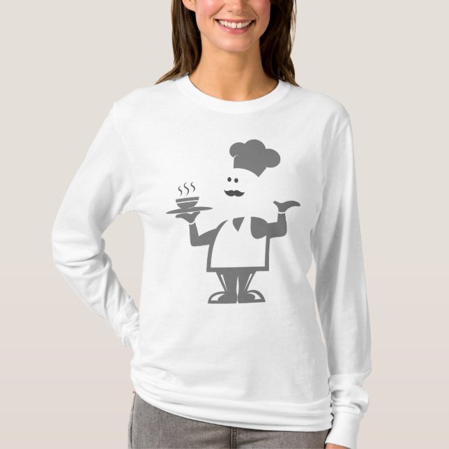 Kock som håller en skål soppa t shirt (Framsida)