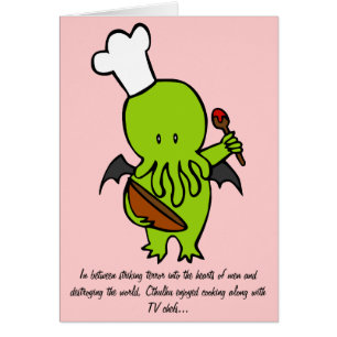 Kock tillsammans med Cthulhu Hälsningskort
