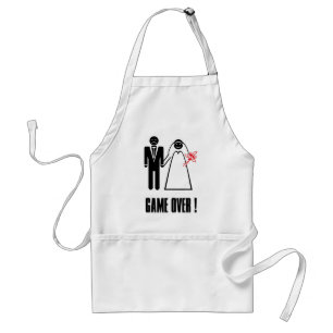 KOCKA APRON GAME ÖVER EFTER Bröllop Förkläde