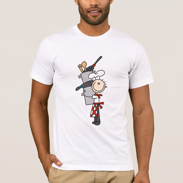 Kocken med krukar och panorerar Tshirts och gåvor (Framsida)
